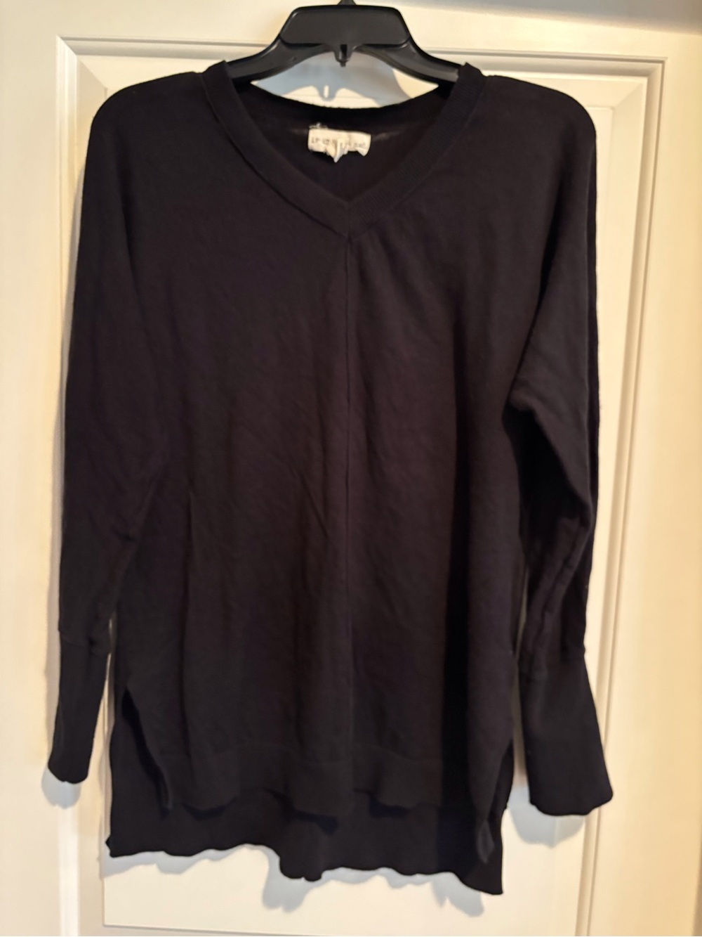 if it were me Black V-Neck Lightweight Women's Tunic Sweater